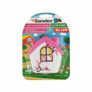 Lámpara led de noche figura casita rosa