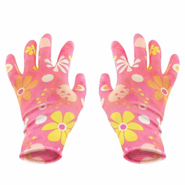 Guantes de Jardineria Poliester Medianos Rosas Flores