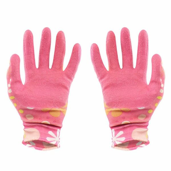 Guantes de Jardineria Poliester Medianos Rosas Flores