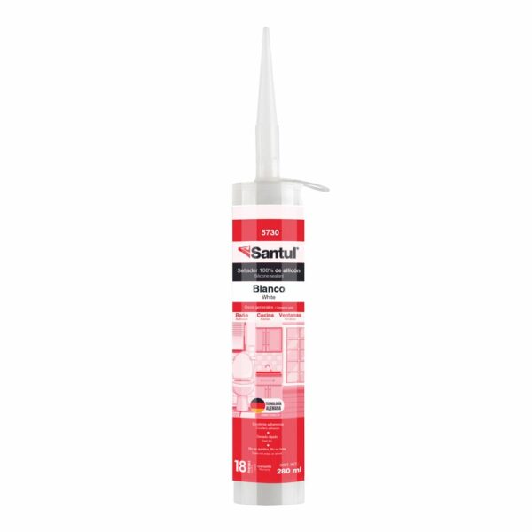 Sellador 100% silicon 280ml color Blanco