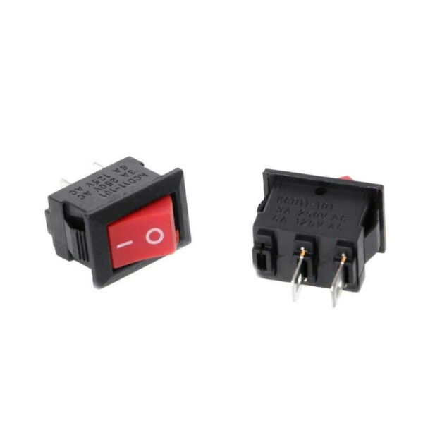 Pack 10 Interruptor Mini ON OFF Rojo 2 Pines Apagador 6A