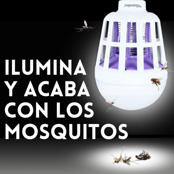 Foco Luz Blanca con exterminador de Insectos 15w