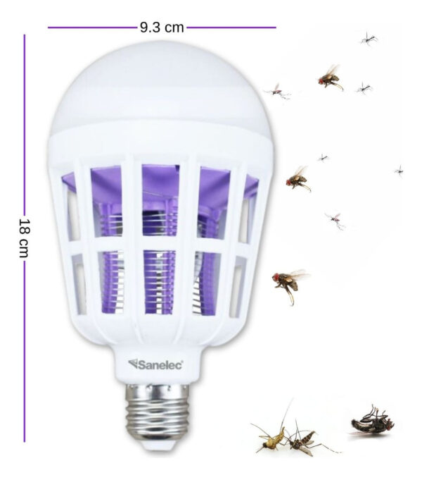 Foco Luz Blanca con exterminador de Insectos 15w