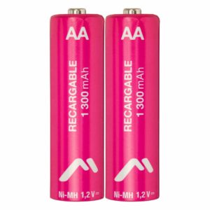 Pack de 2 Pilas AA Baterias Recargables de 1300mAh