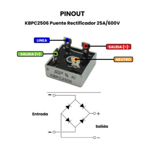 Puente Rectificador 25A 600V KBPC2506