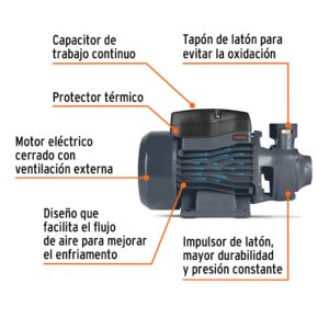 Bomba electrica periferica para agua 1/2 HP