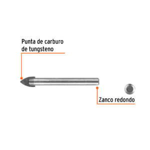 Broca para vidrio y azulejo, 1/2