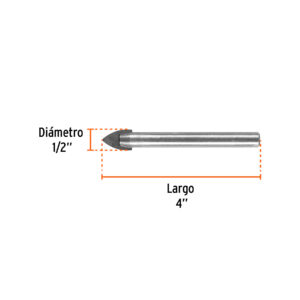 Broca para vidrio y azulejo, 1/2