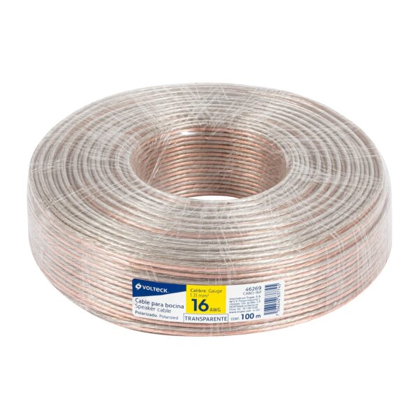 Cable para bocina, 16 AWG, polarizado, 100 m