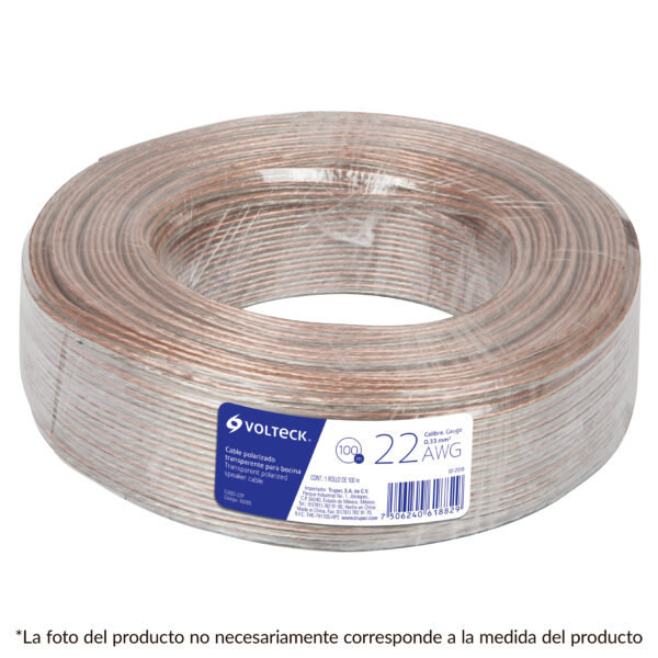 Cable para bocina, 16 AWG, polarizado, 100 m