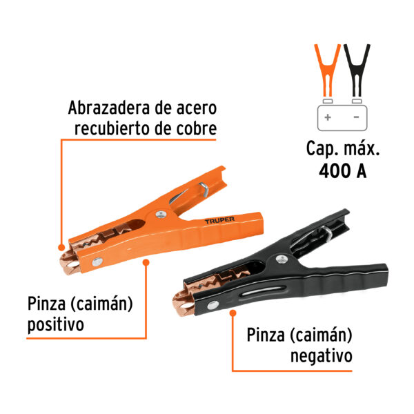 Pinzas caiman para cable pasa corriente, 2 piezas