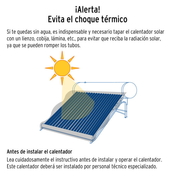 Calentador de agua solar 15 tubos 180L 5 personas