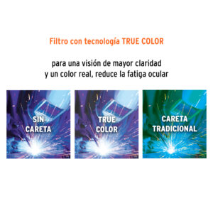 Careta electronica p/soldar, fuego, sombra 9 a 13, Pretul