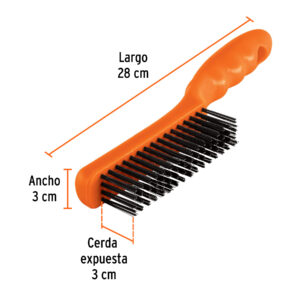 Cepillo de alambre, cerdas acero al carbono, 64 pinceles