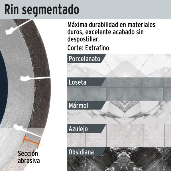 Disco de diamante, 4-1/2" corte porcelanato