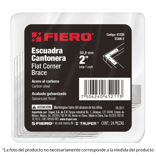 Escuadra cantonera, 1-1/2" x 1-1/2"