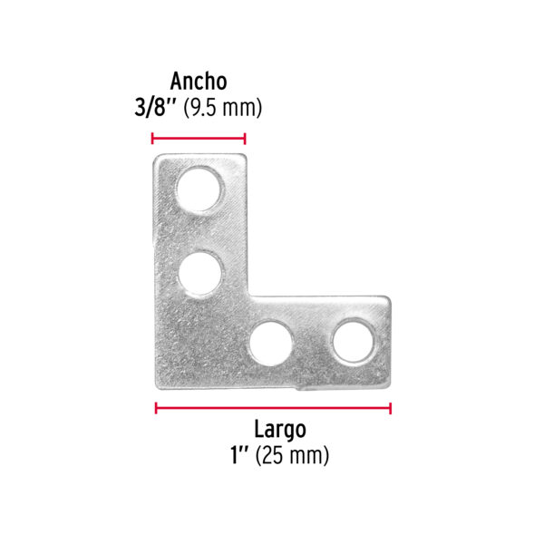 Escuadra cantonera, 1" x 1"