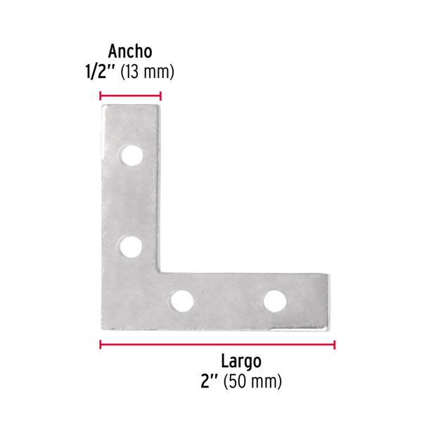 Escuadra cantonera, 2" x 2"