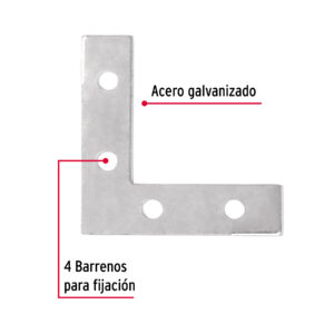 Escuadra cantonera, 2" x 2"