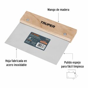 Espatula rectangular acero inoxidable 6