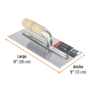 Llana, mango madera, canto dentado triangular, 11