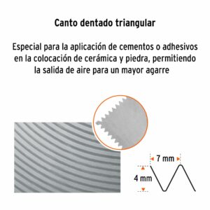 Llana, mango madera, canto dentado triangular, 11