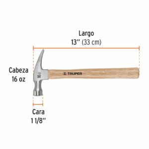 Martillo Uña Recta de 16oz