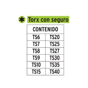 Juego de 12 puntas Torx con seguro largo 2