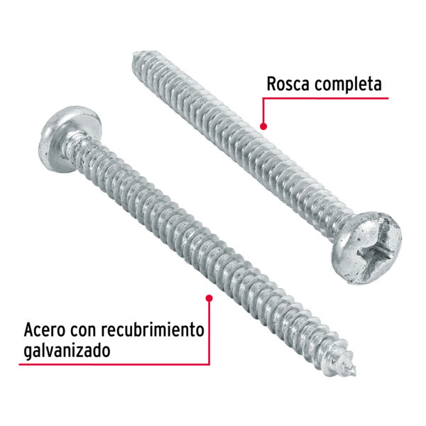 Pija para lamina, #12 x 2-1/2", bolsa con 100 piezas