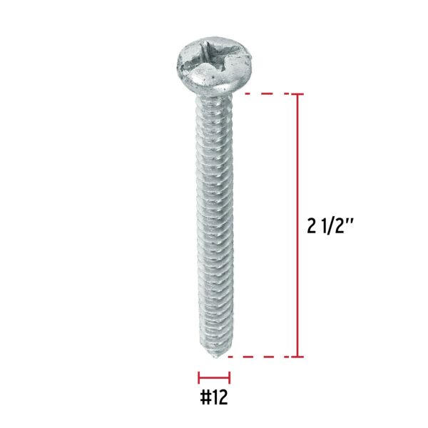 Pija para lamina, #12 x 2-1/2", bolsa con 100 piezas