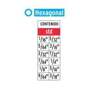 Juego de 12 puntas hexagonales std largo 2