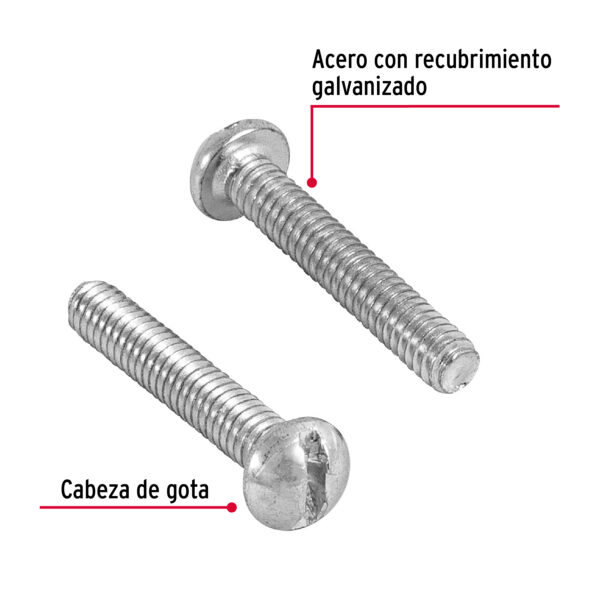 Tornillo tipo estufa, 1/8 x 3/4", bolsa con 500 pzas