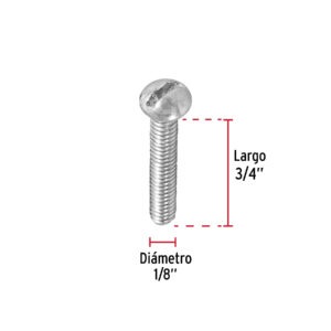 Tornillo tipo estufa, 1/8 x 3/4