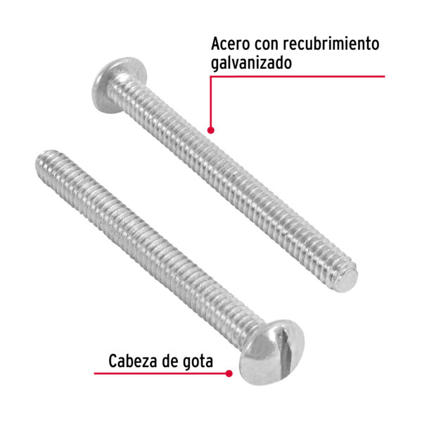 Tornillo tipo estufa, 3/16 x 2", bolsa con 100 pzas