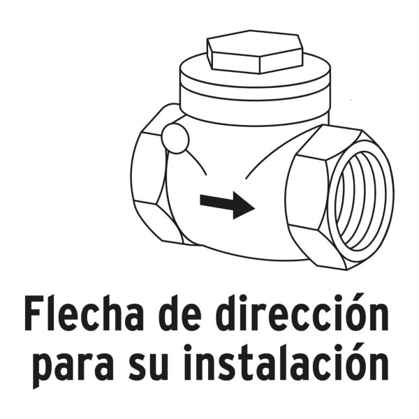 Valvula check horizontal de laton, 1/2"