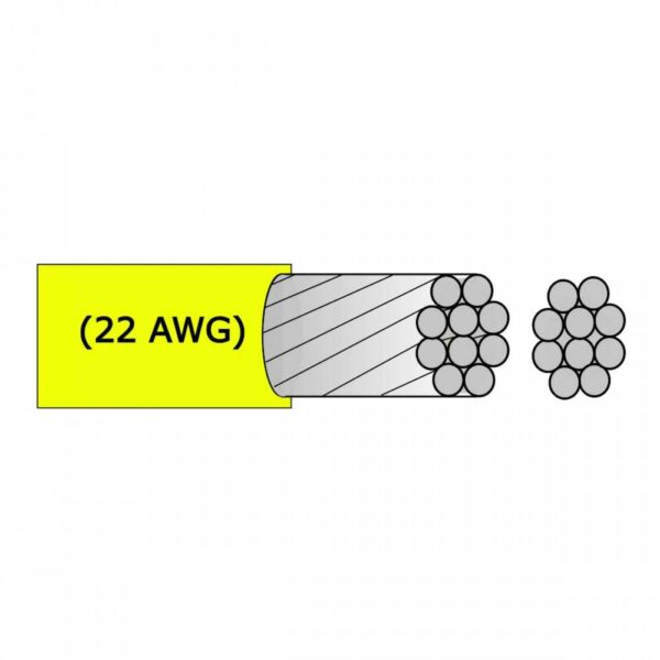 Rollo 100m Cable Estañado Amarillo Cal. 22