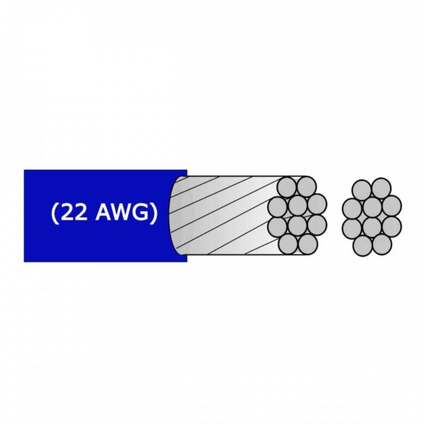 Rollo 100m Cable Estañado Azul Cal. 22