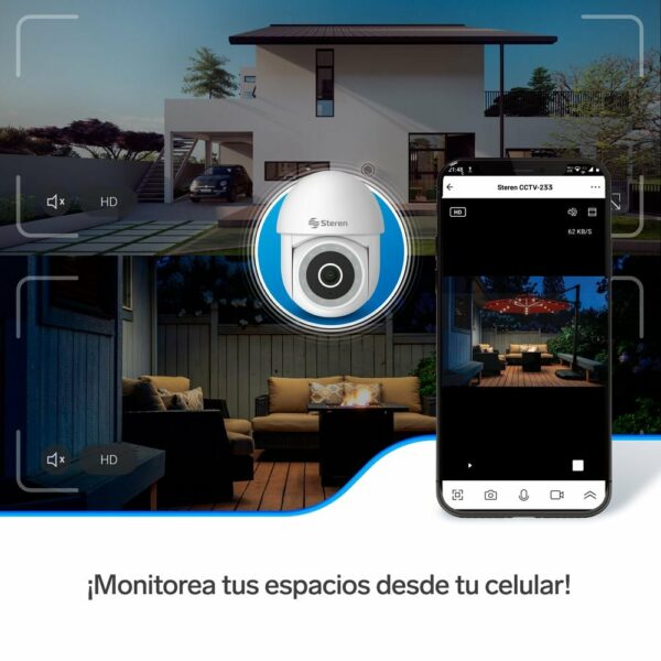 Mini cámara de seguridad WiFi 3 Mpx robotizada con seguidor de movimiento para exterior