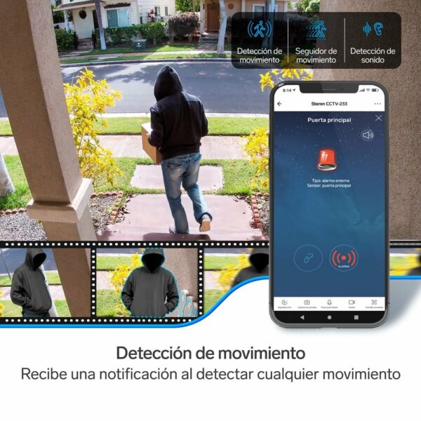 Mini cámara de seguridad WiFi 3 Mpx robotizada con seguidor de movimiento para exterior