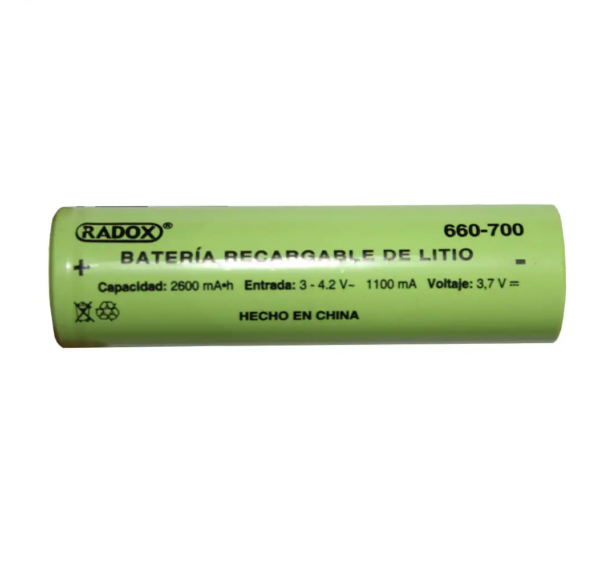 Bateria recargable Li-ion 2600 mAh tipo 18650