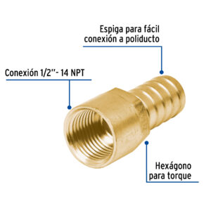 Adaptador para poliducto, 1/2