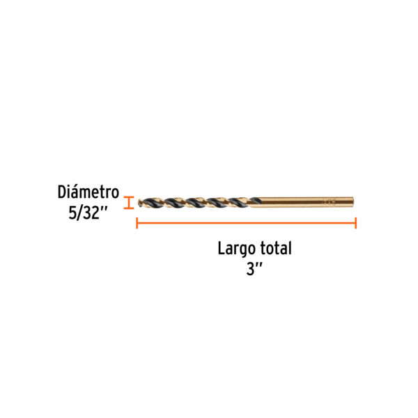 Broca de alta velocidad 5/32" en blister