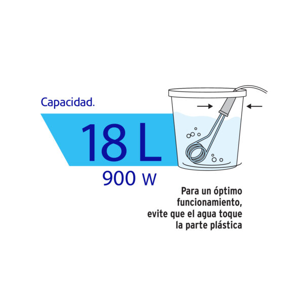 Calentador de inmersion para agua #5 900w 18L Volteck