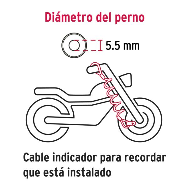 Candado para disco de motocicleta, perno de 5.5 mm