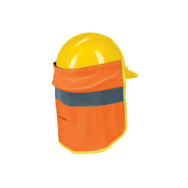 Cubrenuca para casco, naranja con reflejante, 30 cm