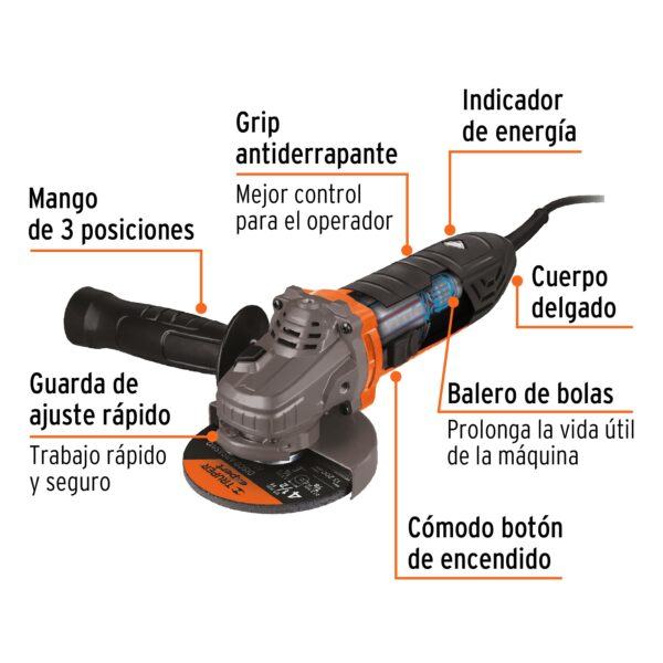 Esmeriladora angular 4-1/2" de 950w Truper