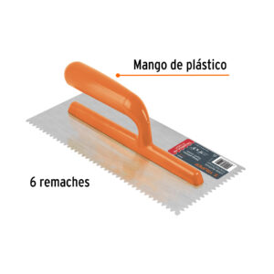 Llana,mango plastico,canto dentado triangular,6 remaches,11"