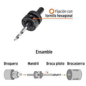 Mandril para brocasierras bimetalicas 7/16