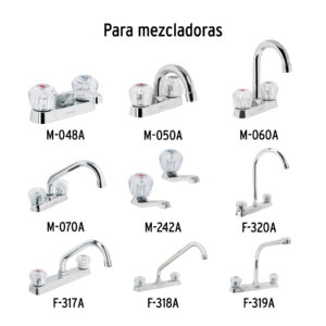 Juego 2 manerales para lavabo y fregadero, de acrilico,Basic