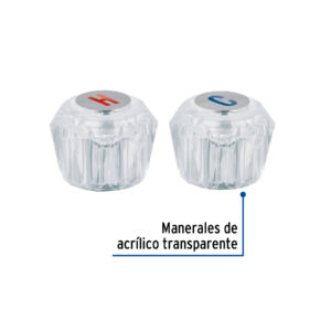 Juego 2 manerales para lavabo y fregadero, de acrilico,Basic